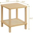 thumbnail image 3 of Large End Table,20 Inch Square Side Table,Coffee Table,Rattan Side Table,Boho Nightstand for Living Room,Bedroom,Rounded Corners,Easy Assembly Natural, 3 of 8