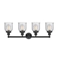 thumbnail image 2 of 616-4W-BK-G54 Innovations Lighting Bell - 4 Light Bath Vanity In Industrial Style-10 Inches Tall and 33.5 Inches Wide-Matte Black Finish-Mercury Glass, 2 of 2