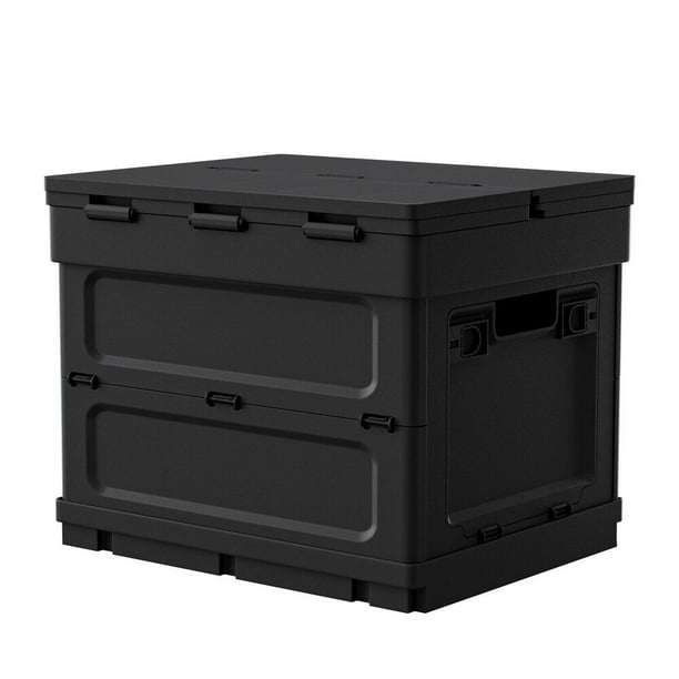 Portable Foldable Storage Box Picnic Table for Outdoor Camping and BBQ in Black