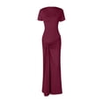thumbnail image 4 of Women's Casual Dress Flowy Long Maxi Dress Round Neck Comfortable Everyday Wear Outfit Versatile, 4 of 4