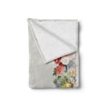 thumbnail image 2 of Victorian Soft Flannel Fleece Blanket, Rose Garland Pastel Tones Jasmine Cornflower Bouquet Classic Bloom Graphic, Cozy Plush for Indoor and Outdoor Use, 50" x 60", Red Yellow Green, by Ambesonne, 2 of 6