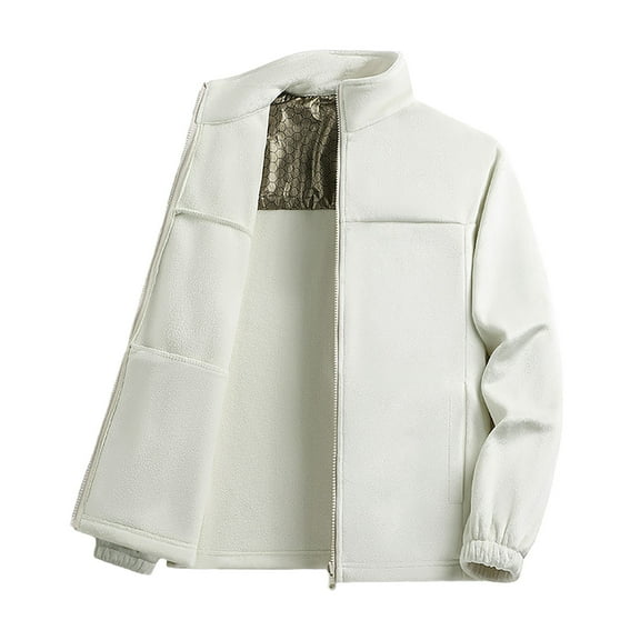 Dagugfen Jackets for Men Winter Full Zip Fitted Color Block Outwear Fleece Warm Comfy Casual Work Jacket Fashion