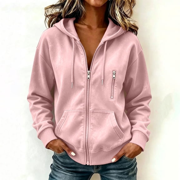 Women's Loose Fit Hooded Long Sleeve Solid Color Sporty Sweatshirt Padded Front Casual Pullover Comfy Cozy Soft Daily Streetwear | CSEONE,Pink L