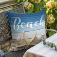 thumbnail image 6 of Throw Pillow Covers, Blue Starfish Decorative Throw Pillow Covers 20x20 Inch, Coastal Coral Ocean Ombre Brown Wooden Square Linen Pillow Cases for Couch/Living Room/Sofa, 6 of 9