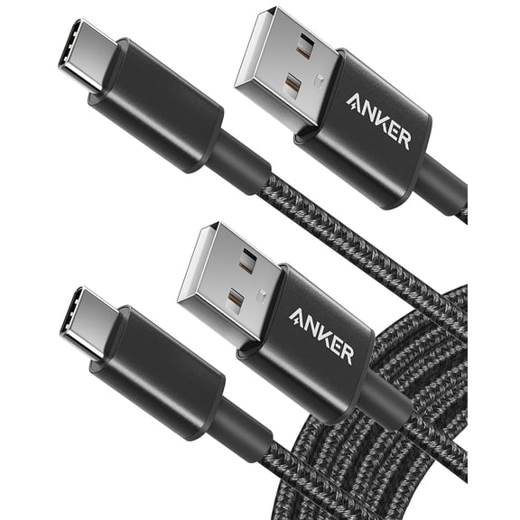 Anker USB C Cable, [2-Pack, 10ft] Premium Nylon USB A to USB C Charger Cable