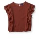 thumbnail image 1 of Aeropostale Blusa corta con volantes para mujer, marrón, mediana, 1 of 1