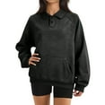 thumbnail image 5 of yuCgh Women's Button-Up Collar Pullover Top with Pocket, Casual Long Sleeve Blouse, Soft Cotton Blend, Fashion Everyday Wear for Women,Dark Gray 2XL, 5 of 8