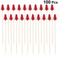 thumbnail image 3 of HLONK Christmas Tree Cocktail Picks  100PCS Bamboo Cocktail Picks Disposable Fruit Cake Sticks Christmas Tree Shape Toothpicks for Appetizer Party Bar, 3 of 5