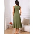 thumbnail image 5 of DARING DIVA Sleeveless Loose Flowy Midi Tank Beach Dress S Army Green, 5 of 7