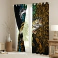 thumbnail image 3 of Manfei Bass Fish Black Out Curtains,Fishing Hunting Curtains Pack of 2 (42x63 Each),Gradient Ombre Bedroom Curtains,Rustic Bedroom Decoration, 3 of 6