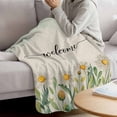 thumbnail image 3 of Flower Floral Blanket Soft Cozy Warm Throw Blanket for Couch, Plush Fuzzy Flannel Fleece Blankets for Sofa, White Daisies Wildflower Vintage Plant Bed Blankets Lightweight Gifts for Women, 32"x48", 3 of 9