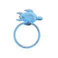 thumbnail image 1 of Rustic Light Blue Cast Iron Sea Turtle Towel Holder 7", 1 of 1
