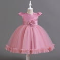 thumbnail image 6 of Vividxx Girl's Dresses Sparkly Floral Party Dress For Girls Short Sleeve Tutu Dress With Glitter Embellishments For And Celebrations 3-4 Years, 6 of 7