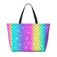 thumbnail image 2 of Fotbe Rainbow Scales2 Bolsa de Viaje para Playa - Resistente al Agua, Bolsa Tote de Gran Capacidad y Ligera con 7 Bolsillos para Mujeres y Hombres, 2 of 7