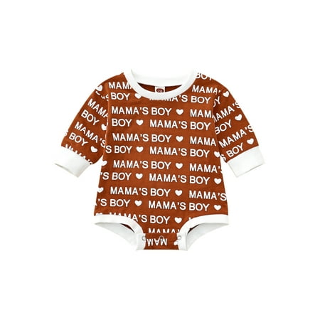 

Frobukio Newborn Baby Boys Girls Jumpsuit Casual Crew Neck Letter Print Long Sleeve Rompers Bodysuit Yellow 0-6 Months