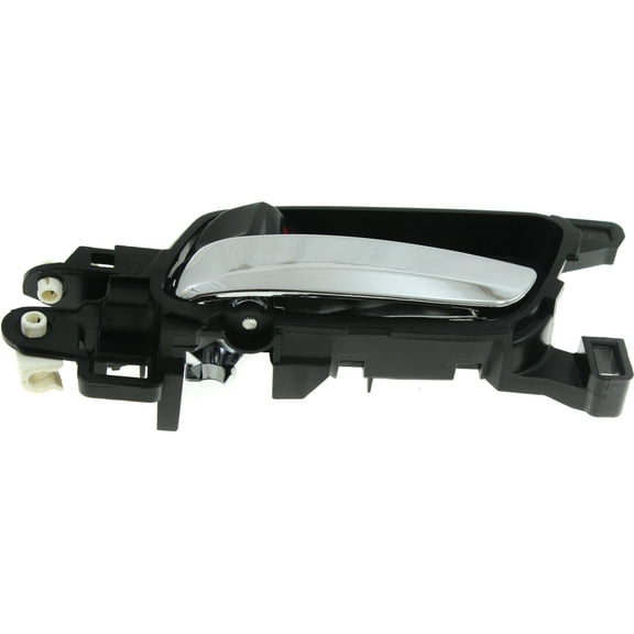 Interior Door Handle Compatible with 2013-2017 Honda Accord Front or Rear, Driver Side Chrome Lever with Black Bezel
