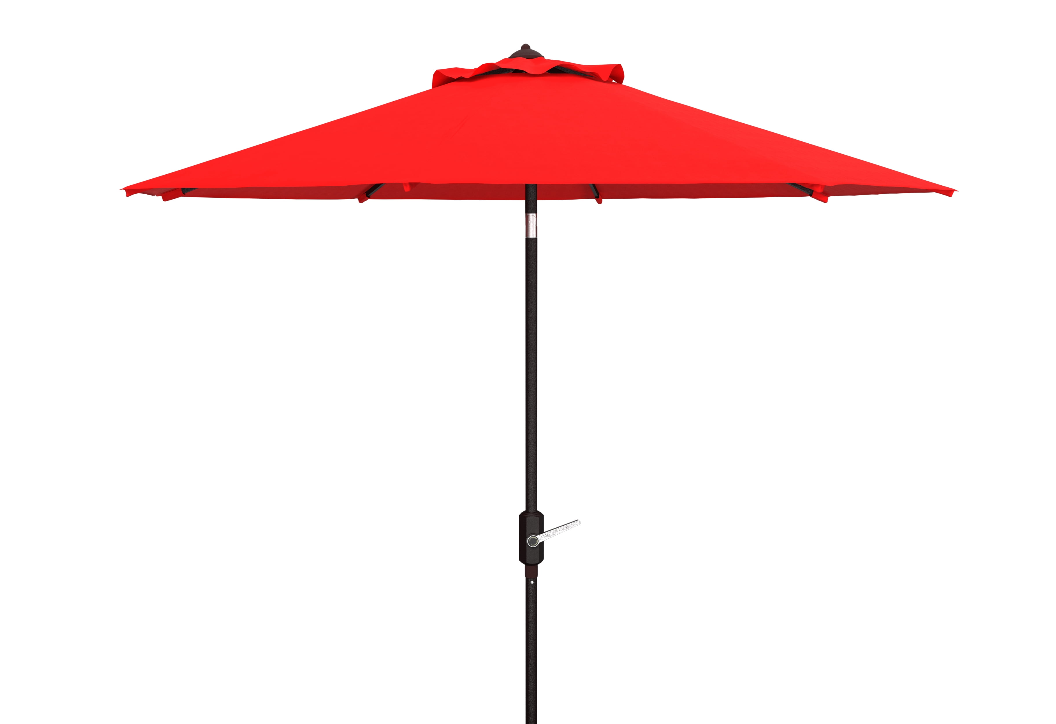 SAFAVIEH Ortega 9' Market Crank Auto Tilt Patio Umbrella, Red