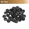 thumbnail image 3 of Uxcell 50Pack Wooden Buttons 23mm 4 Hole Round Wood Sewing Button Craft, Black, 3 of 4