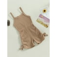 thumbnail image 3 of Seyurigaoka Toddler Baby Girls Sling Playsuits Solid Color Spaghetti Strap Sleeveless Jumpsuits Summer Casual One-Piece Romper Pants Clothes, 3 of 7
