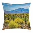 thumbnail image 1 of Cactus Decor Throw Pillow Cushion Cover, Photo Image Landscape of Desert Field of Cactus Stones Spikes Leaves Artwork, Decorative Square Accent Pillow Case, 18 X 18 Inches, Multicolor, by Ambesonne, 1 of 2