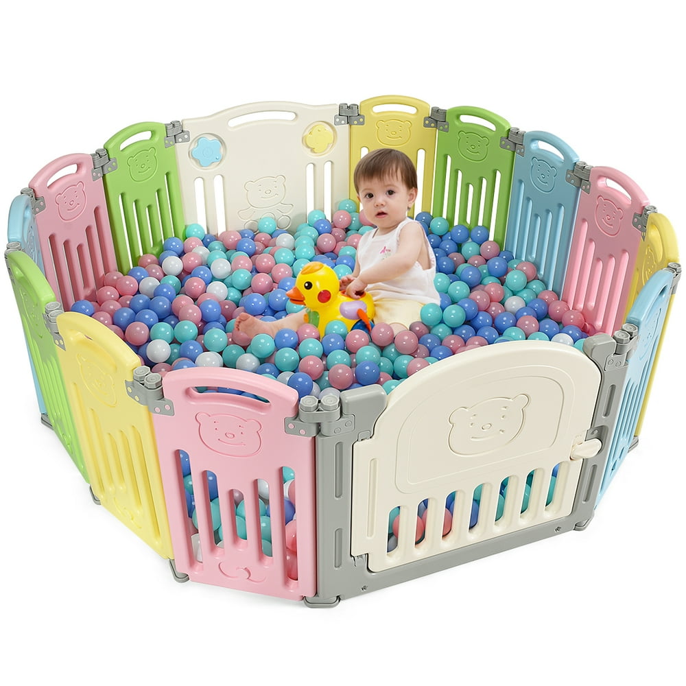Baby Playpen Kids 14 Panels Foldable Safety Activity Center Walmart