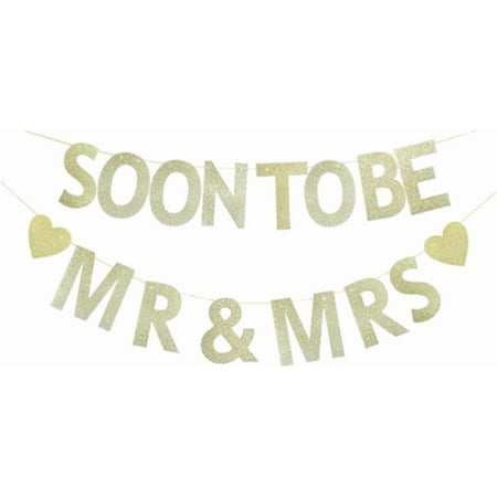 Soon To Be Mr & Mrs Banner, Vintage Paper Sign For Bridal Shower/Wedding Engagement Party Bunting Decorations