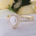 thumbnail image 3 of solitaire jewels 1.5CT Pear Moissanite Halo Engagement Ring For Women, 14K Yellow Gold, 3 of 9
