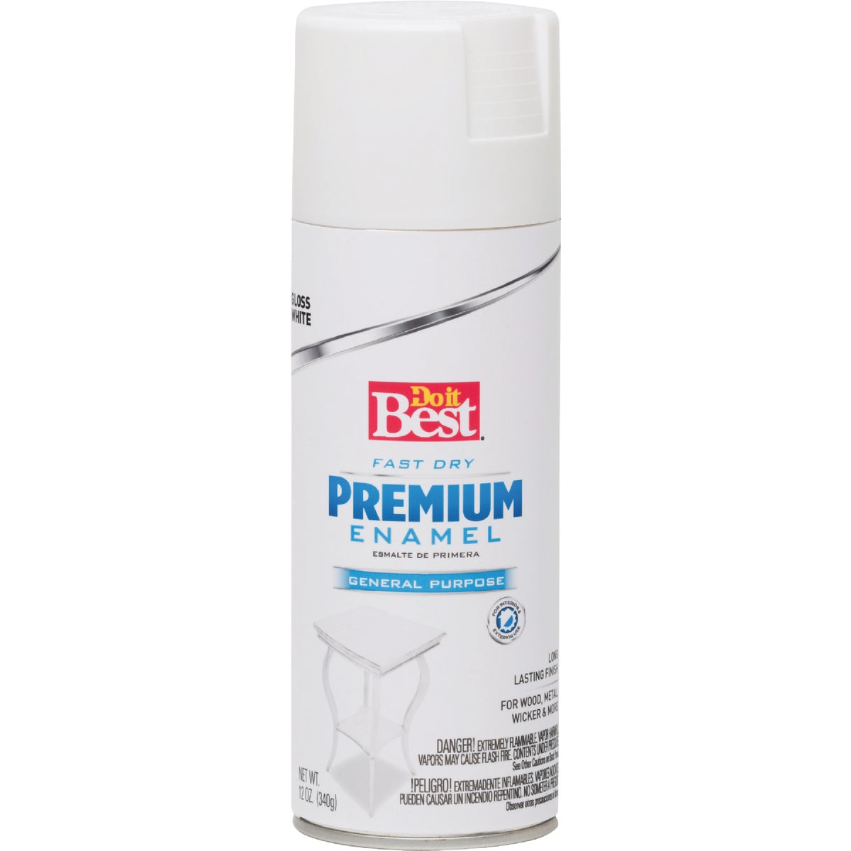Do it Best Premium Enamel 12 Oz. Gloss Spray Paint, White 203462D