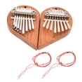thumbnail image 2 of 8 Key Thumb Piano, Lightweight Kalimba Exquisite Mini Finger Instrument Easy Operation 2Pcs With Lanyards For Entertainment For Music Lovers For Traveling Heart Shape Left + Right, 2 of 8