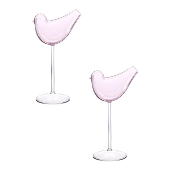 Bird Shaped Glass Cups 5oz, Unique Bird Stem Glasses for Champagne, Mixed Drinks, Party, Wedding & Home Bar