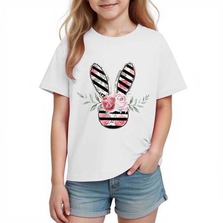 Auroural Toddler Girl T Shirts 5T Boys Girls Easter Shirts Tshirt Short Sleeve Top Funny Graphic Tshirts 3-14 Years