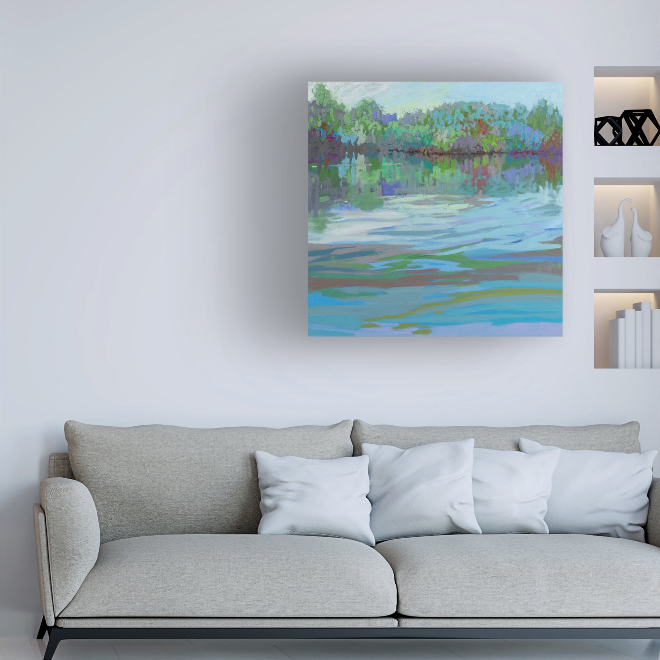 Canvas Wall Art - Jane Schmidt 'Waterways IX' Wall Art for Living Room, Bedroom, or Office Décor by Trademark Fine Art - 35 x 35 Inches
