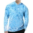 thumbnail image 2 of WELIGU Men's UPF 50+ Sun Protection Hoodie Shirt Long Sleeve SPF Fishing Outdoor UV Hiking Shirts Lightweight Ocean Blue X-Large, 2 of 7