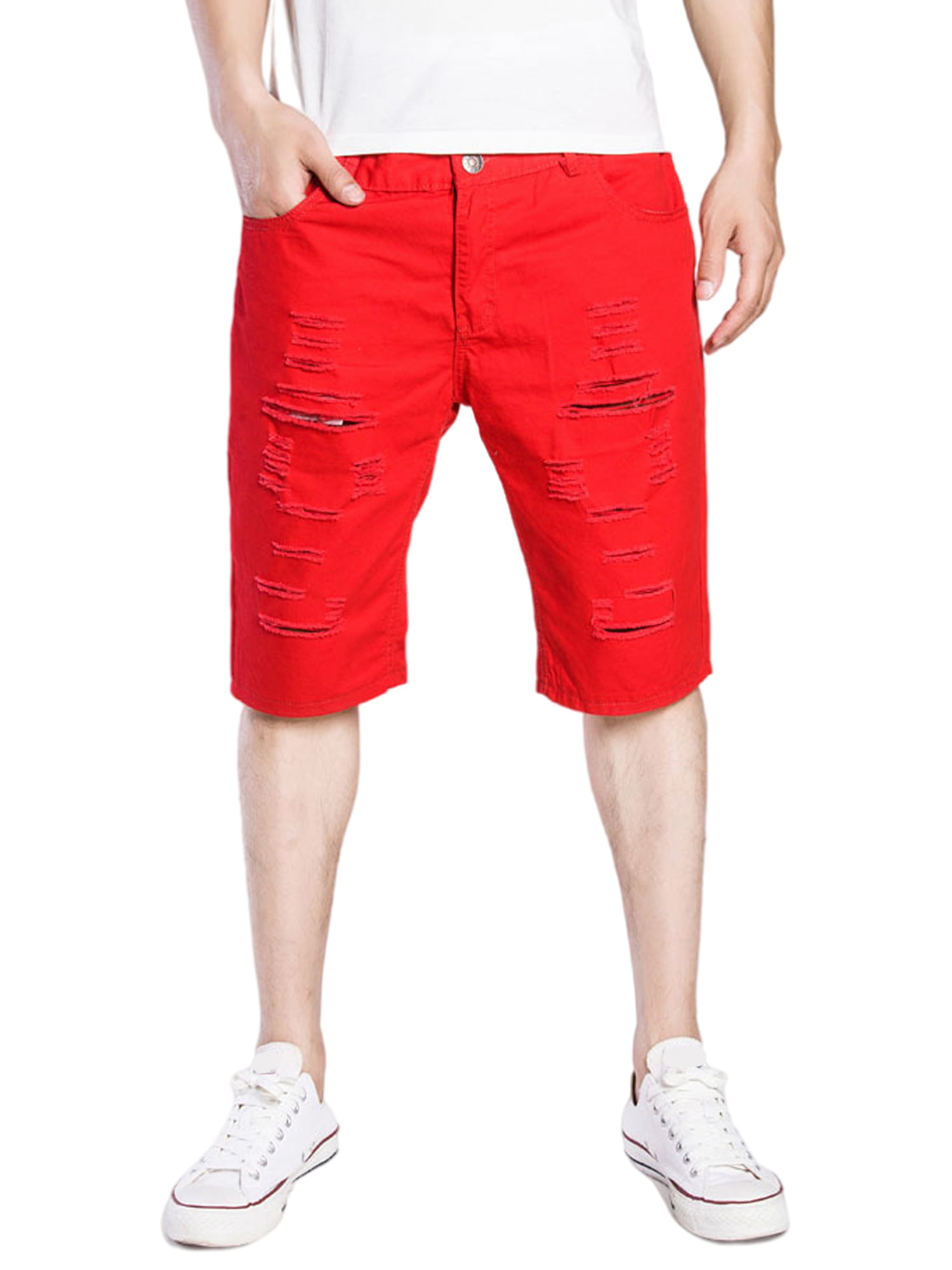 Mens Casual Jeans Shorts Classic Slim Fit 7 Inseam Pocket Shorts Summer Plus Size Overalls Shorts Workout Shorts 