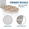thumbnail image 5 of ZUXONGSY Chicken Flower Toilet Lid Dust Cover Toilet Protective Cover with Stretch Edges Decorative Round Elongated Toilet Lid Covers Suitable for All People Bathroom Decor, 5 of 6