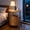 Yellow, variant on Round End Table with Charging Station, Fluted Side Table with Sliding Door, Mid Century Modern Nightstand for Bedroom & Living Room, White