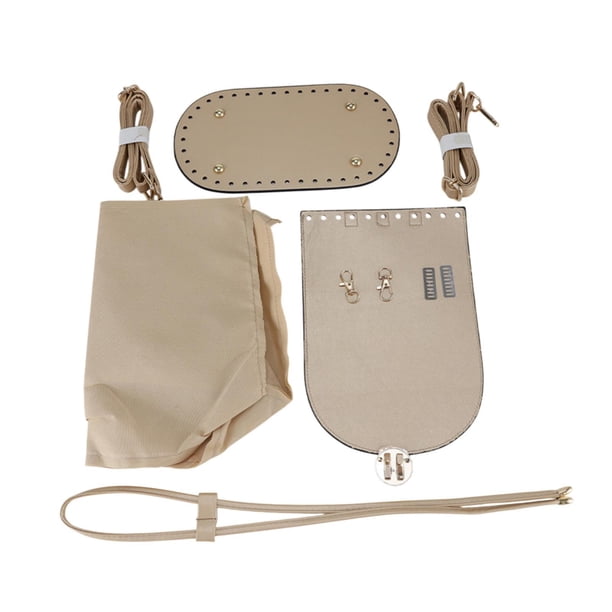 Kit para hacer bolsos de cuero sintético, correa de hombro ajustable, moldeador de fondo de bolso hecho a mano. Marrón claro