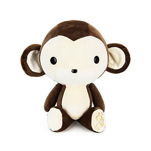 Bellzi Brown Monkey Stuffed Animal Plush Toy - Adorable Soft Monkey Toy Plushies and Gifts - Perfect Present for Kids, Babies, Toddlers - Monki