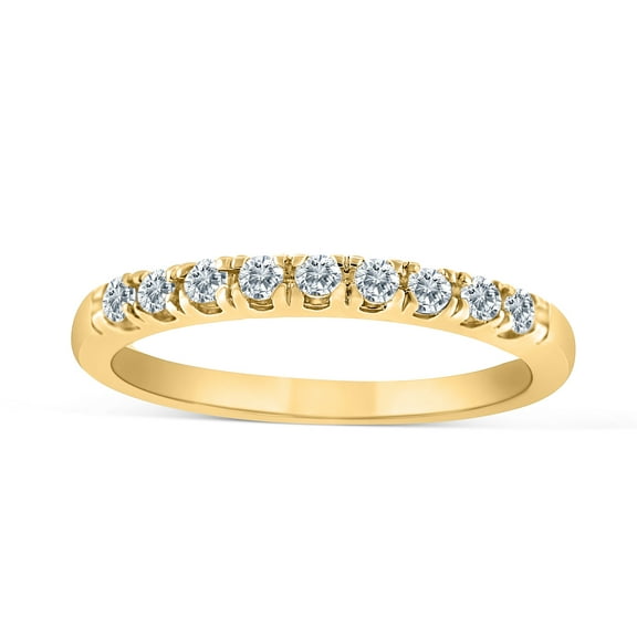 1/5 Carat TW Women's Diamond Ring Wedding Band in 10k Yellow Gold (G-H, I1)