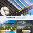 thumbnail image 5 of 12 x 20 FT Louvered Pergola with 6-Panel Pull-Down Privacy Screen, Hardtop Rainproof Pergola with Adjustable Roof for Patio, Lawn & Garden, 5 of 9