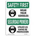 thumbnail image 1 of SignMission OS-SF-A-1014-L-10892 Premier Signe de Sécurité de 10 x 14 Po - Portez Vos Lunettes Bilingues, 1 of 1