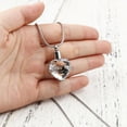 thumbnail image 3 of Clear "Always in My Heart" Cremation Necklace Rhinsestone Women's Heart Urn Necklace for Ashes Funeral Urn Jewelry Remembrance Memorial Pendant with Free Funnel Fill Kit and Gift Box, 3 of 9