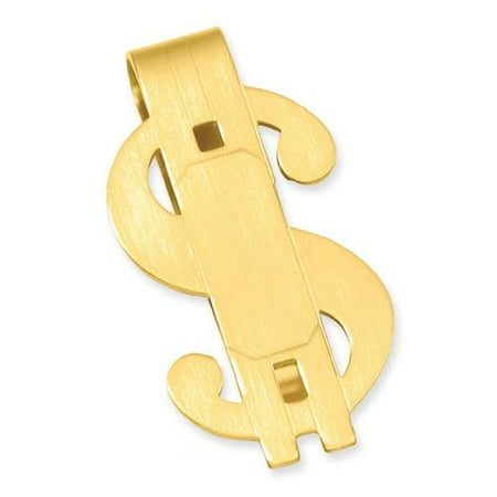Half Dollar Money Clip - Gold-plated Satin Finish Dollar Sign Engravable Money Clip