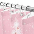 thumbnail image 5 of Christmas Pink Shower Curtain, 66" x 72", White Xmas Tree Winter Snowflakes Waterproof Bathroom Curtain Washable Shower Curtain Set with 12 Hooks, 5 of 6