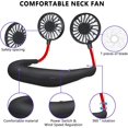 thumbnail image 3 of Ventilador de cuello portátil, personal, manos libres, mini persona perezosa, ventilador de cuello USB, rotación de 360 ​​grados, refrigeración, portátil, ventilador adecuado para oficina, hogar,, 3 of 5