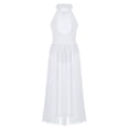 thumbnail image 2 of DPOIS Girls Lyrical Dance Mock Dress Cutout Back Mesh Maxi Skirt White 12, 2 of 7