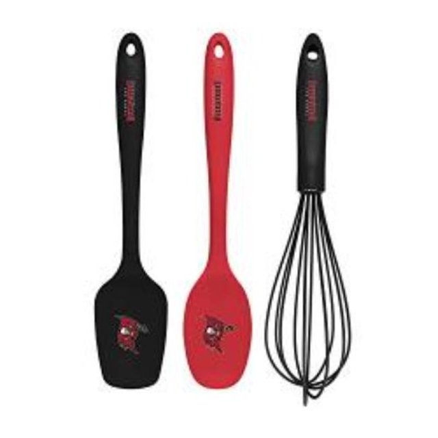Collection KUSNFL3001 NFL Tampa Bay Buccaneers Ensemble d'Ustensiles de Cuisine - 3 Pcs