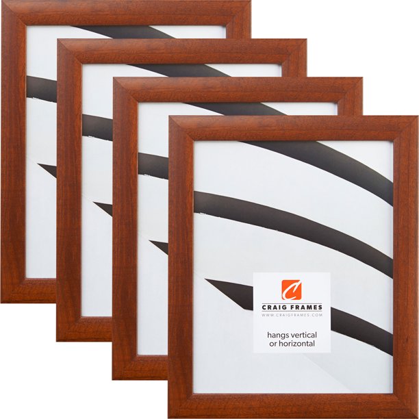 Craig Frames Contemporary Honey Brown Picture Frame, Set of 4 Walmart