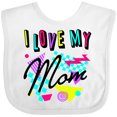 thumbnail image 3 of Inktastic I Love My Mom 80s Retro Style Boys or Girls Baby Bib, 3 of 4