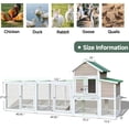 thumbnail image 2 of Aukfa 122" Large Chicken Coop Wood 2 Tier Chicken Run Cage w/ Nest Box for Outdoor, Backyard, Gray, 2 of 9